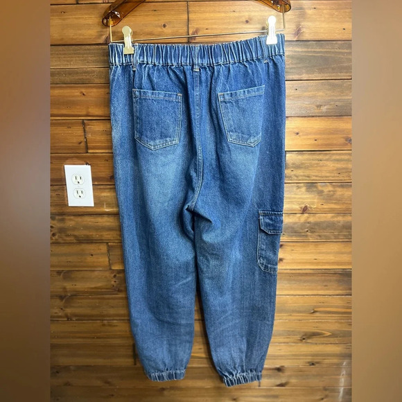 SASSAFRAS Women Blue Pure Cotton Jogger High-Rise size Large - Picture 6 of 11